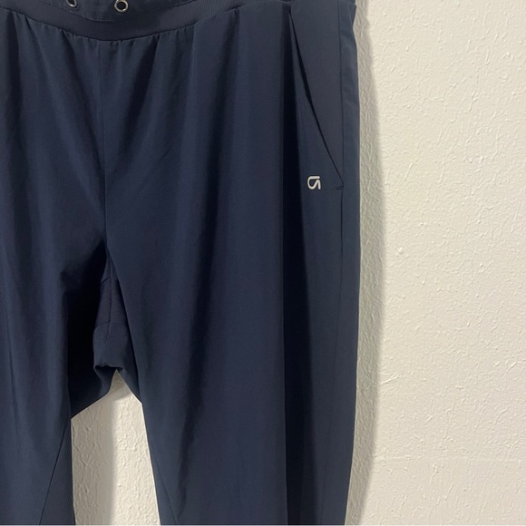 GAP Fit Women’s Large Navy Rib Mix Joggers Missing Drawstring EUC Workout - Picture 3 of 10